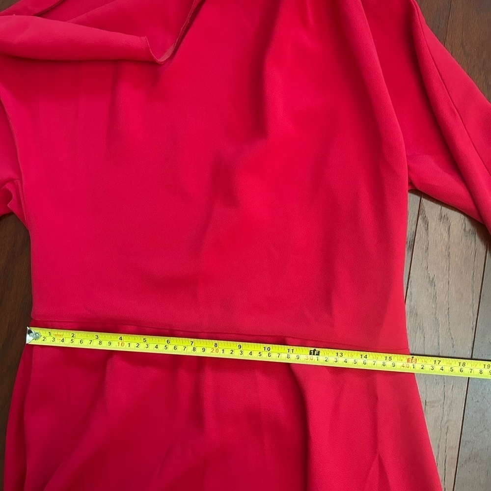 Marn Asymmetrical ALine Dress Red Midi made in Italy retail over $1500 size M - Picture 9 of 12